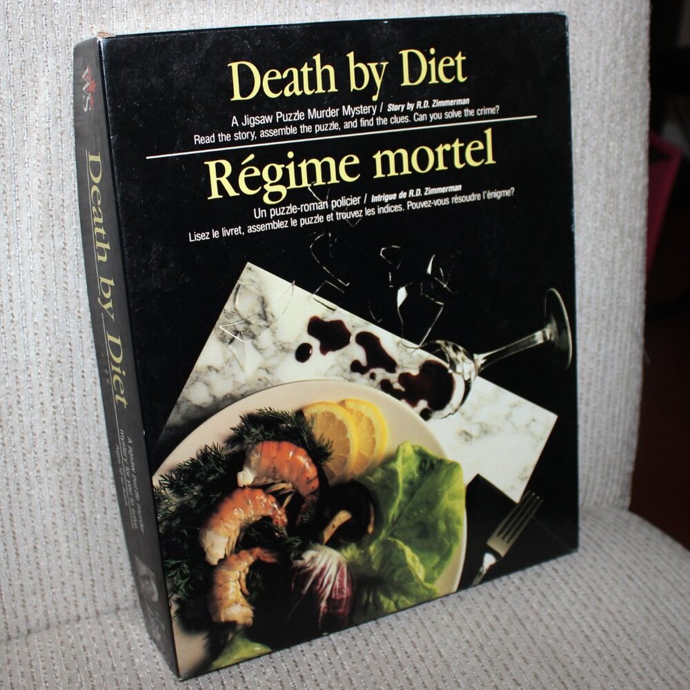 3/$55❤️100% complete 1987 Bepuzzled DEATH BY DIET jigsaw puzzle murder mystery